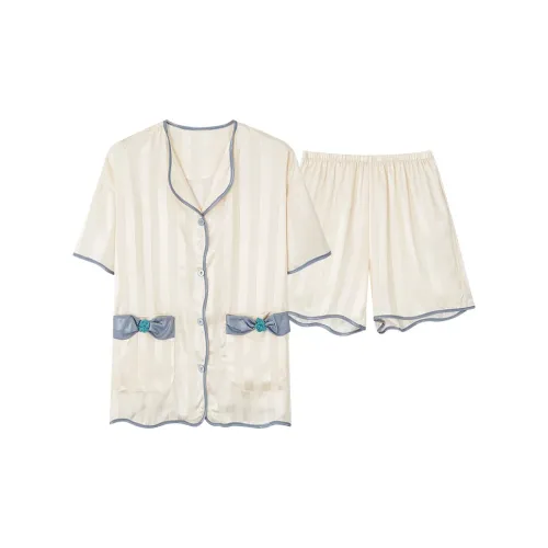 Сон Студенты Дом Спальня Домашний Милый и симпатичный Мода Премиум Универсальный Верхняя одежда Готовый Комплект Пижам Женские Белый