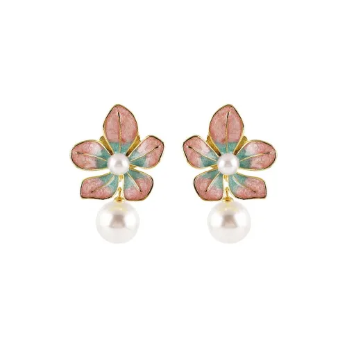 MINI·ACC Artificial Pearl Copper Stud Earrings Women's
