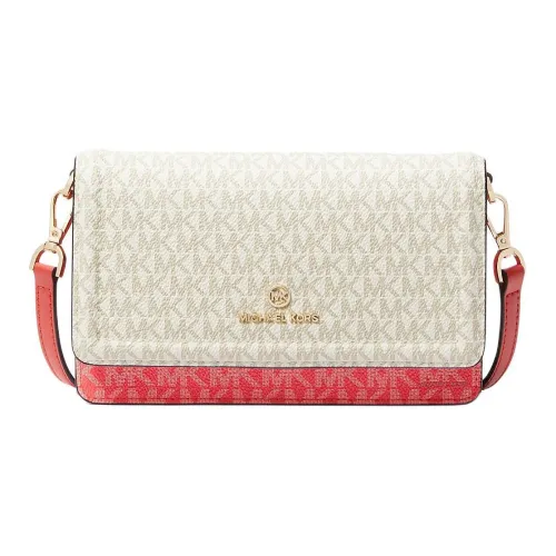 MICHAEL KORS Jet Set Холст Чехол для телефона Сумка через плечо Маленькая Женская Коралловая Многоцветная