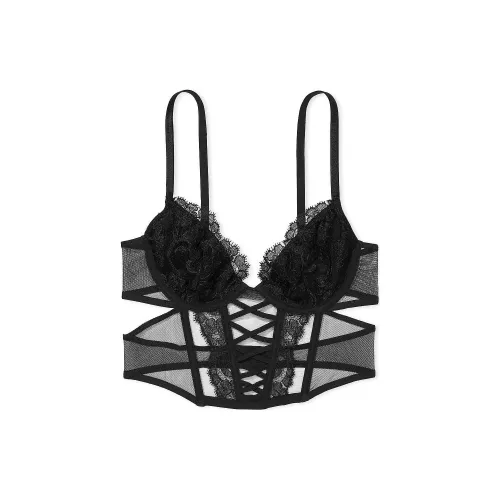 Victoria's Secret Розовый DREAMANGELS BOHO Цветочный EmbroideryLow Cut Demi CorsetTop Бюстгальтер Женские Черный