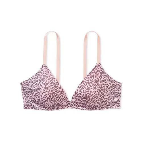 Victoria's Secret Розовый Сексуальный Tee PUSH Up Беспроводной Гладкий Бюстгальтер Розовый леопард Бюстгальтер Женские Розовый леопард