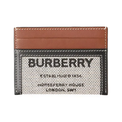 Burberry Холст Картхолдер Женский Черный Коричневый