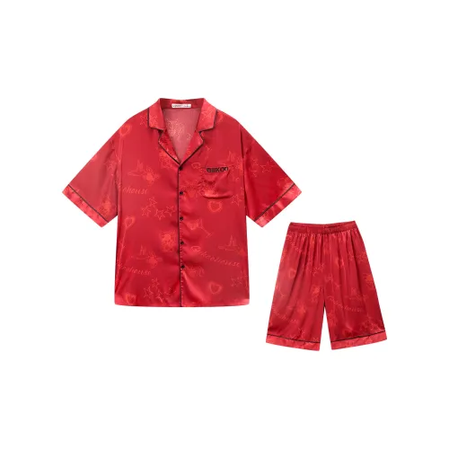 GUKOO Пижамный комплект Мужской Хурма Красный