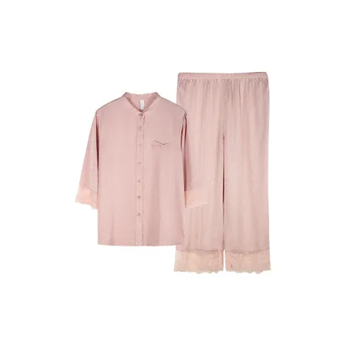 Xuan Liang Пижамный комплект Женские промытый прозрачный розовый