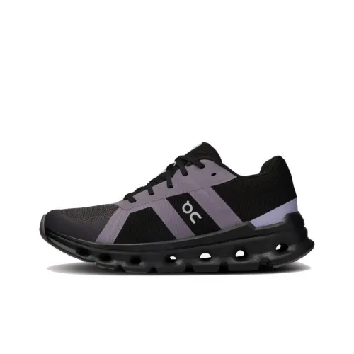 On Cloudrunner Slip-Resistant Abrasion-Resistant Low Top Casual Running Shoes Women's Black Purple На Cloudrunner противоскользящий устойчивый к истиранию низкий топ повседневная обувь для бега женский черный фиолетовый