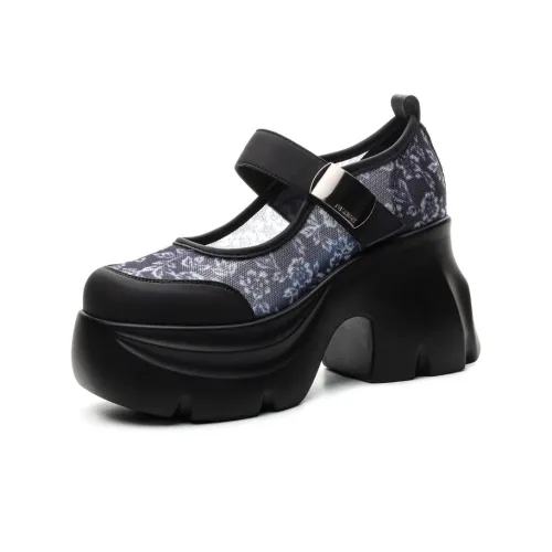 Стулья для обуви Floral Language Платформа Туфли Мэри Джейн Женские