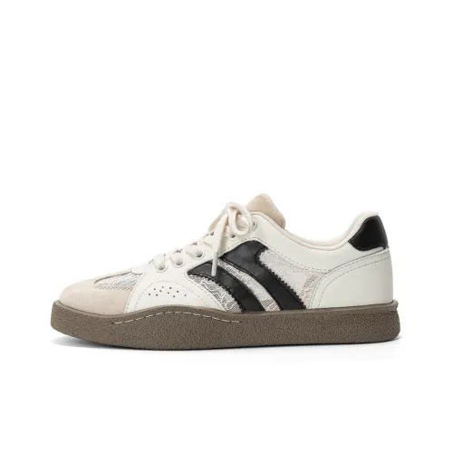Q.VONTON Кроссовки для скейтбординга Low Top Белый Черный Женские