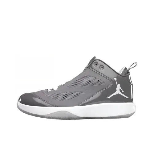 Jordan Flight 2011 Q Амортизация Износостойкий MID Топ Винтажные баскетбольные кроссовки Унисекс Серый