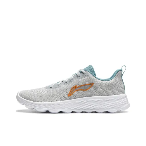 LiNing Cloud Motion Амортизация Противоскользящий Дышащий Светоотражающий Низкий Топ Повседневные Беговые Кроссовки Мужские Туманно-Серый