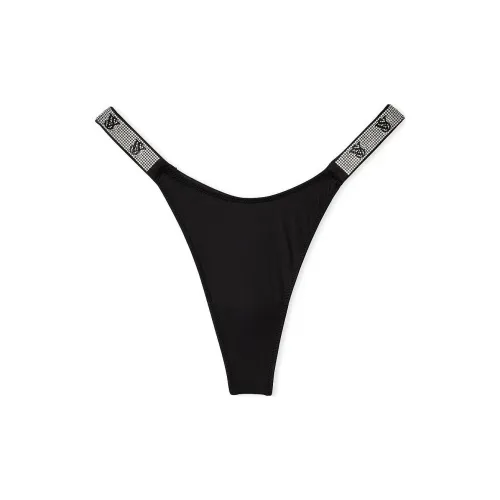 Victoria's Secret Розовый VERY Сексуальный SHINE Ремень Стринг Panty Черные Трусы Женские 1 Пачка Черный