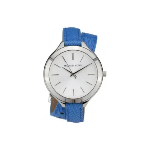 MICHAEL KORS Наручные часы Кварцевый механизм Натуральная кожа Ремешок 42 мм Серебристый циферблат Женские часы