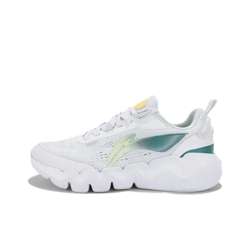 LINING LN Fle Bottom Resistant Breathable Lightweight Low Top Casual Men's White Green LINING LN Fle Bottom Прочный Дышащий Легкий Низкий Топ Повседневный Мужской Белый Зеленый