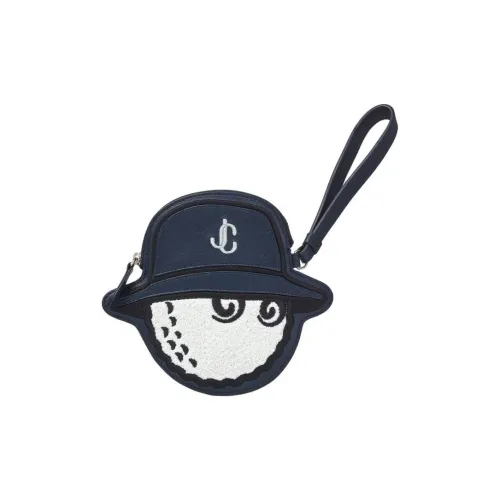 Jimmy Choo Smooth Leather Clutch Regular Women's Dark Blue