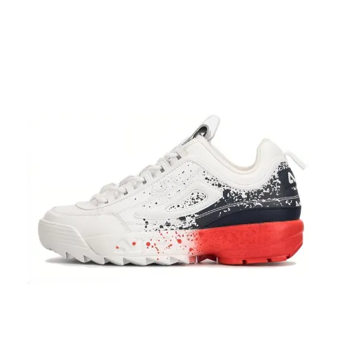 FILA Disruptor Low Топ Беговые кроссовки Мужские Белый Черный Красный