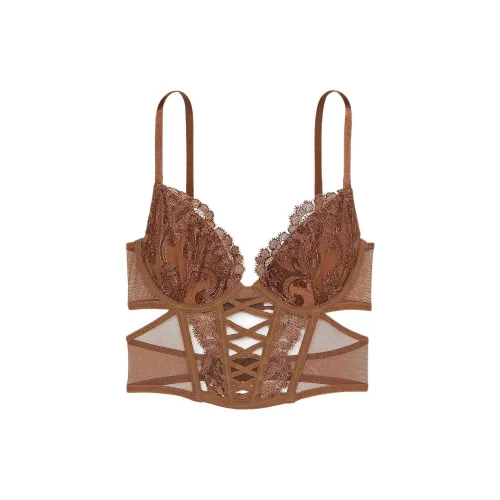 Victoria's Secret Розовый DREAMANGELS BOHO Цветочный Вышивка Низкий вырез Деми-корсет Топ Бюстгальтер Женские Карамель