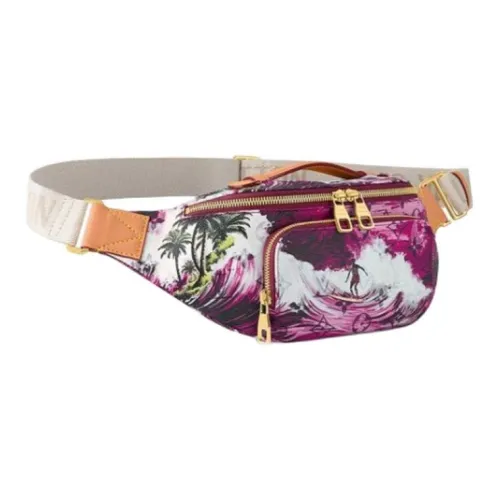 LOUIS VUITTON Bumbag Покрытый холст с кожаными вставками бананка женский розовый красный и многоцветный