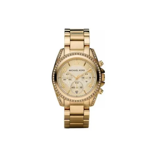 MICHAEL KORS Женские часы Кварцевый механизм ремешок из нержавеющей стали 40 мм золотой циферблат модель MK5166