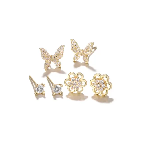 Clect Copper Stud Earrings Women's Clect Медные серьги-гвоздики женские