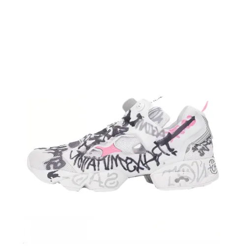 Vetements x Reebok Scribbled Instapump Fury Low Топ Повседневная обувь Унисекс Белый Черный