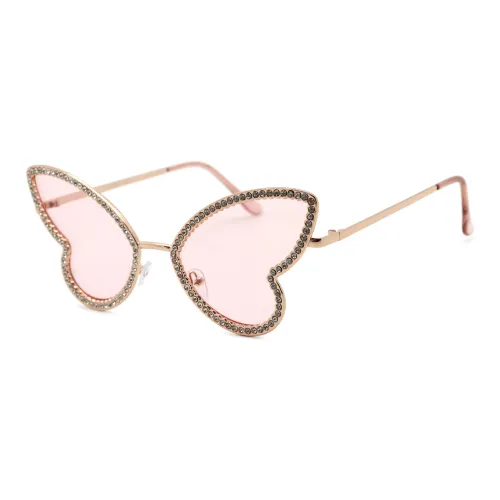 Пара Ponyo Металл Бабочка Солнцезащитные очки Унисекс Золотой