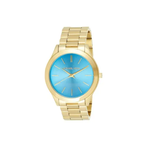 MICHAEL KORS Женские часы Кварцевый механизм Ремешок из нержавеющей стали 42 мм Синий циферблат