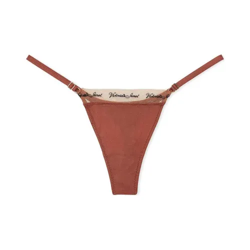 Victoria'S Secret VICTORIA'S Secret Розовый VERY Сексуальный Логотип Вышивка Регулируемый Тг Панталоны Cy Стринг Женские 1 Пачка Коричневый