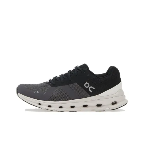 On Cloudrunner Slip-resistant Abrasion-resistant Breathable Low-top Casual Running Shoes Men's Black Gray На Cloudrunner противоскользящий устойчивый к истиранию дышащий низкий топ повседневная обувь для бега мужская черный серый