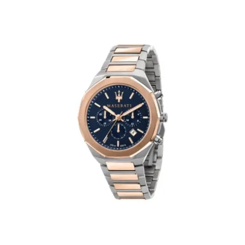 Maserati Мужские часы Кварцевый механизм Стальной ремешок 45 мм Синий циферблат