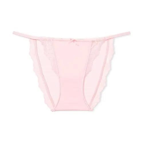 Victoria's Secret Pink Dream Angels Кружевная отделка String Бикини Panty Нижнее белье Женское 1 упаковка Светло-розовый