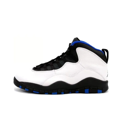 Jordan Air Джордан 10 OG New York Knicks Нескользящий Легкий MID Топ Винтажные баскетбольные кроссовки Мужской Белый Синий