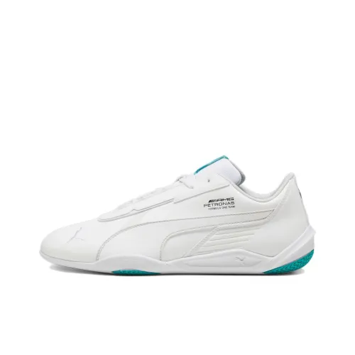 PUMA Mercedes F1 AMG Амортизация Износостойкие Низкие Кроссовки для тренировок Унисекс Белый