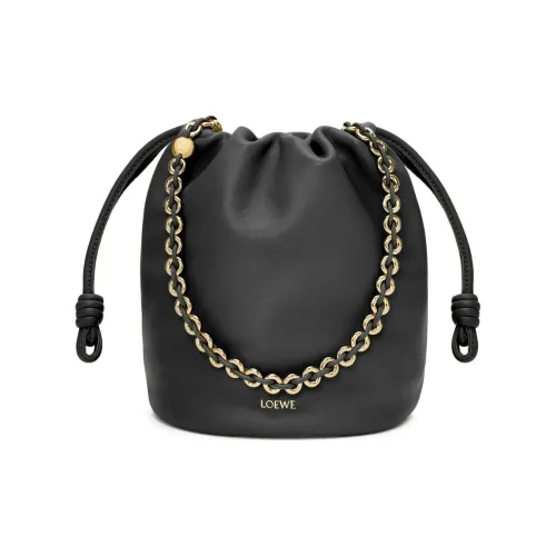 LOEWE Flamenco Овчина Сумка-ведро Сумка Сумка через плечо Сумка через плечо Женская Черная