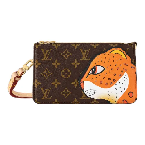 LOUIS VUITTON Sun Yitian Коллаборация Покрытый холст Одно плечо Через плечо Клатч Женский Коричневый