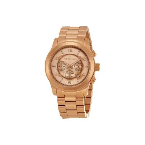 MICHAEL KORS Мужские часы Кварцевый механизм Ремешок из нержавеющей стали 45 мм Розовое золото Циферблат часов