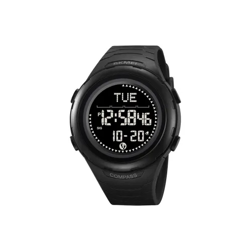 SKMEI Электронный механизм TPU ремешок Часы Мужские Черный циферблат