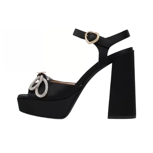 LOVE MOSCHINO One Ремешок Сандалии 12 см Женские Черные