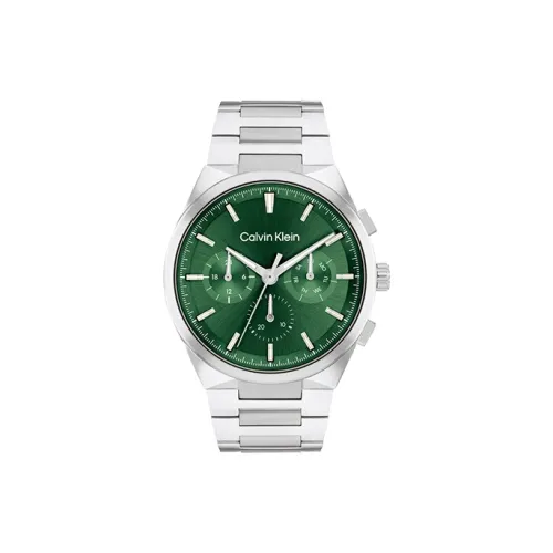 CALVIN KLEIN Кварцевый механизм Мужские часы Циферблат Зеленый Стальной ремешок
