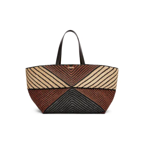 LOEWE Рафия Волокно Сумка Экстра-Большая Женская Натуральная Медовая Золотая