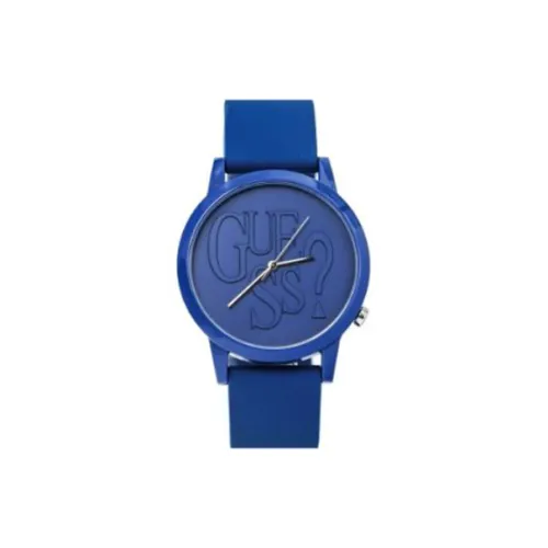 GUESS Women's Watch Кварцевый механизм Резиновый ремешок 42 мм Синий циферблат