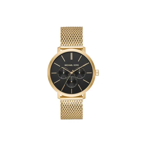 MICHAEL KORS Мужские часы Кварцевый механизм Стальной ремешок 42 мм Черный циферблат