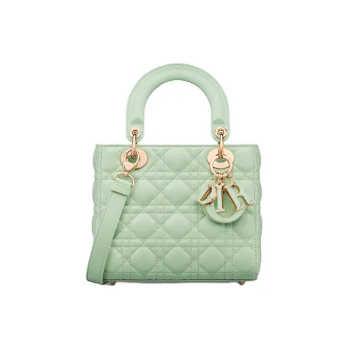 DIOR Lady Dior Cannage Овечья шкура Сумка Lady Dior Сумка через плечо Сумка Маленькая Женская Светло-мятный Цвет