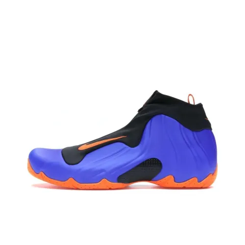 Nike Air Flightposite MID Топ Винтажные баскетбольные кроссовки Унисекс Синий Оранжевый