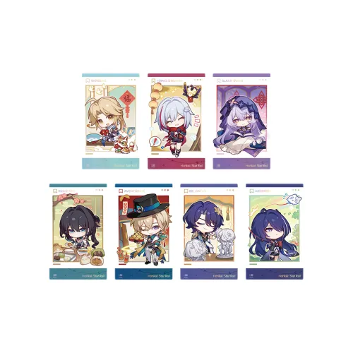 MIHOYO Honkai Characters Новогодние поздравления Коллекция Honkai Star Rail Набор с держателем для карт и арт-принтами аниме