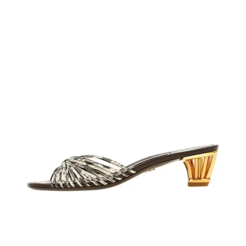 Ferragamo Слипоны Женские Коричневый Белый