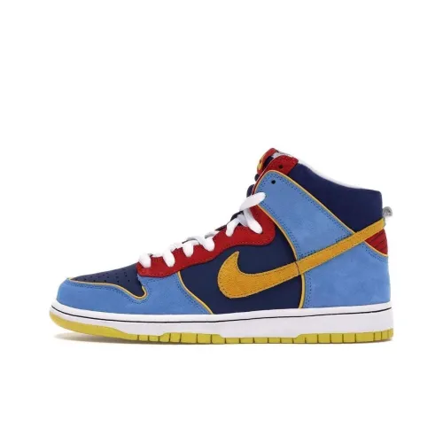 nike Dunk SB Pacman PAC MAN High Топ Скейтборд Кроссовки Мужской Желтый Синий Красный