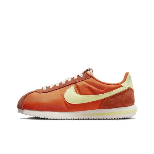 Nike Cortez Abrasion Resistant Дышащий Низкий Топ Повседневные Беговые кроссовки Женские Оранжевый Бежевый