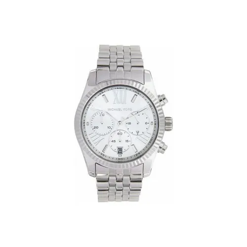 MICHAEL KORS Наручные часы Кварцевый механизм Нержавеющая сталь Ремешок 38 мм Белый циферблат Унисекс