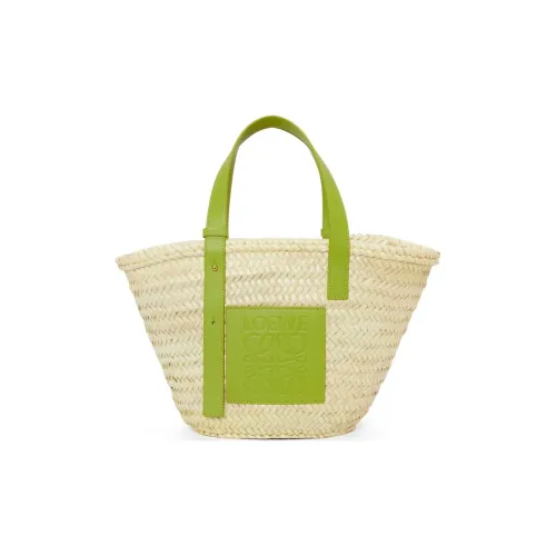 LOEWE Basket Пальмовый лист Телячья кожа Корзинка-сумка Тоут Сумка Сумка для покупок Сумка Средний Женская Натуральная Prairie Зеленая
