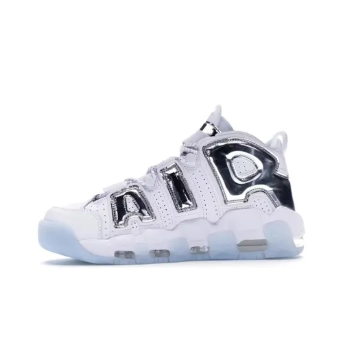 Nike Air More Uptempo Chrome Белый Женские Амортизация Баланс MID Топ Винтажные баскетбольные кроссовки Женские Белые