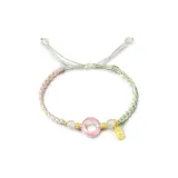 Браслет "Персиковый цветок" (Зеленый Розовый)